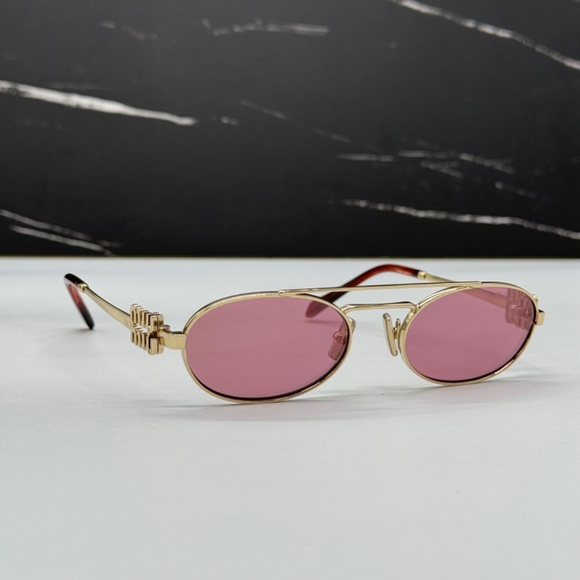 NEW MU54ZS ZVN50D MIU MIU WOMEN SUNGLASSES MU 54ZS ZVN50D GOLD SMU54Z MIU MIU - Picture 4 of 10